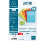Paquete de 50 Subcarpetas con ventana con fuelle SUPER 160 g/m2 Exacompta - Colores surtidos