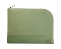 Rhodiarama pochette zippée en simili cuir - taille L (21x28 cm) - Sauge