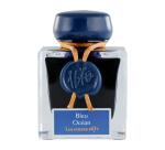 Encre 1670 à paillettes dorées 50ml - Bleu océan