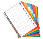 Separadores Cartulina lustrada 225 g/m 2 pestañas colores plastifi cadas - Multicolor