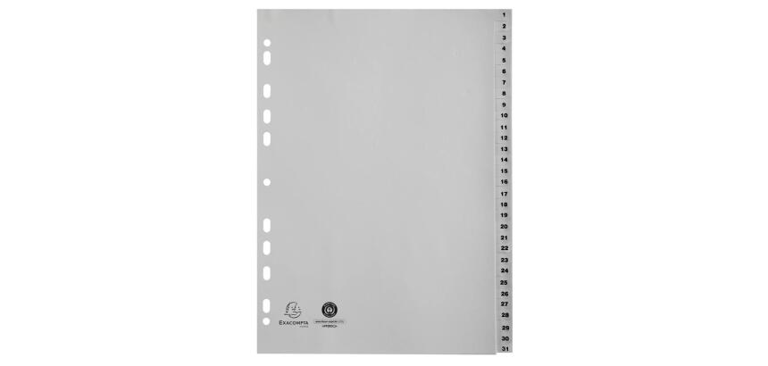 Separadores Separadores con pestañas impresas polipropileno 12/100º - Gris - Gris