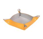 Rhodiarama vide-poche réversible simili cuir italien 12x12x4,5 cm - Argent