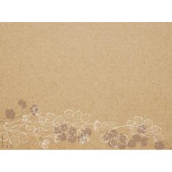 Schachtel mit 400 Tischsets, geprägtes Recyclingpapier 80g/m2, Kraft floral - Format 30x40cm - Floral