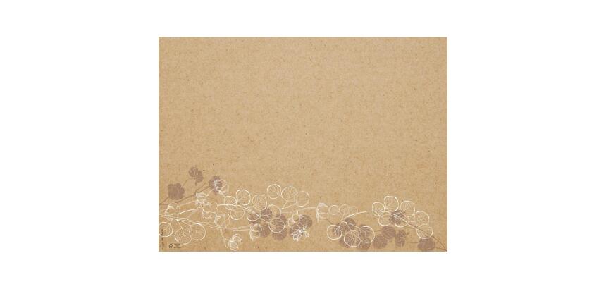 Barquette de 400 sets de table papier gaufré recyclé 80g/m2, Kraft Fleuri - Format 30x40cm - Floral