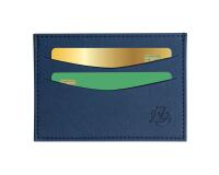 Porte-cartes horizontal avec poches centrales Denim - Bleu