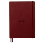 Rhodiarama Goalbook Creation rembordé rigide A5 100p papier lavis technique blanc uni 200g avec élastique - Lie de vin