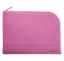 Rhodiarama pochette zippée en simili cuir - taille L (21x28 cm) - Lilas