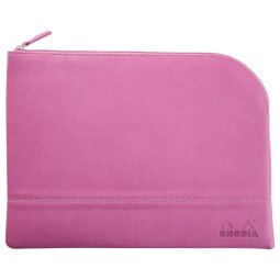 Rhodiarama pochette zippée en simili cuir - taille L (21x28 cm) - Lilas