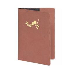 Etui passeport Elise. - Terracotta