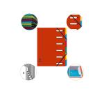 Trieur HARMONIKA® à fenêtres avec élastiques véritable carte lustrée 6 compartiments