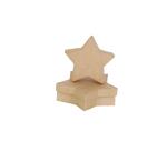 Assortiment 2 boîtes étoiles 10x3/12x3cm - Kraft
