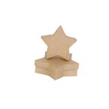 Assortiment 2 boîtes étoiles 10x3/12x3cm - Kraft