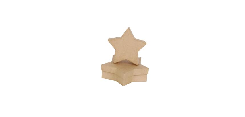 Assortiment 2 boîtes étoiles 10x3/12x3cm - Kraft