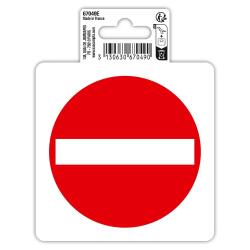 Panneau PVC adhésif antidérapant Sens interdit 10 cm - Rouge