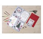 SET DE CORRESPONDANCE, 1 feuille au format A2 (42x59,4cm) + 1 enveloppes au format A4 (22,9x32,4cm) + Stickers - Noël - Multicolore