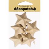 Sachet de 5 étoiles 3x11,5x18cm - Kraft