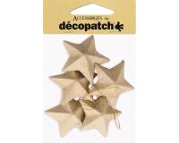 Sachet de 5 étoiles 3x11,5x18cm - Kraft