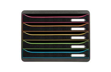 Cassettiera Big Box Plus horizon 5 cassetti Black Office - Nero/arlecchino