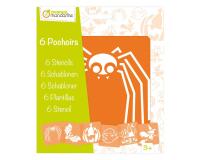 Set de 6 pochoirs enfants, Halloween - Orange