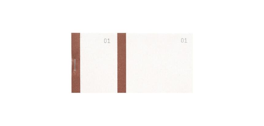 Bloc vendeur à bande couleur 100 feuillets double numérotage - Format 6,6x13,5 cm