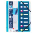 Trieur polypropylène 3 rabats Crystal colours 8 compartiments - Couleurs assorties