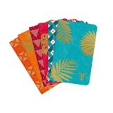 Carnet piqûre textile Neo Deco Collection Mi-Saison 11x17 cm 96 pages ligné motifs assortis papier ivoire - Assortis