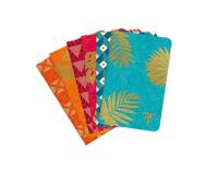 Carnet piqûre textile Neo Deco Collection Mi-Saison 11x17 cm 96 pages ligné motifs assortis papier ivoire - Assortis