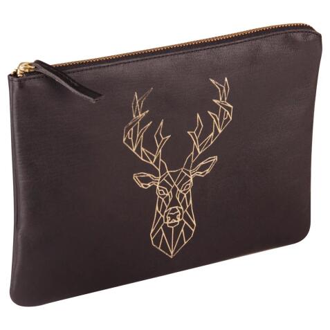 BLACK FOREST Pochette universelle 27x19 cm, Cerf - Noir et doré