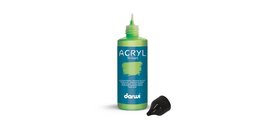 Darwi Flacon de 80 ml de Peinture Acrylique Universelle Brillante - Vert prairie