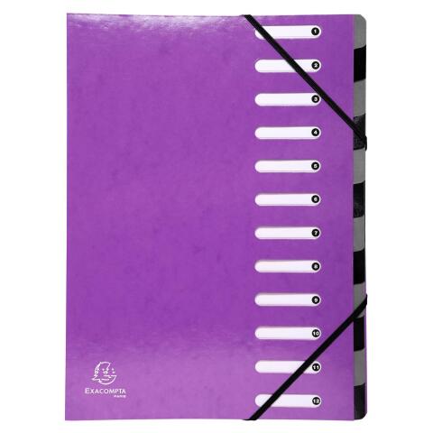 Clasificadores Harmonika ® lomo extensible Iderama ® Con gomas y ventanas troqueladas. - Tamaño: 24,5x32 cm para: A4 - Morado