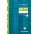 Feuillets mobiles sous étui A4 200 pages perforées ligné + marge