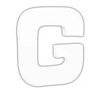 Petite lettre G 12cm - Blanc