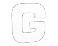 Petite lettre G 12cm - Blanc