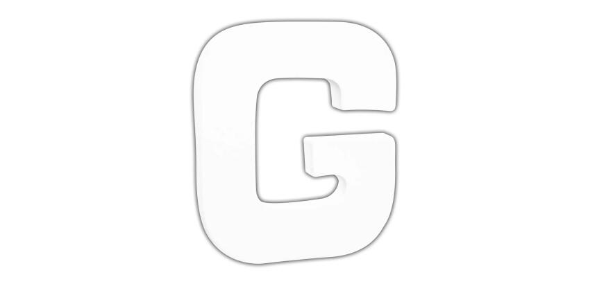 Petite lettre G 12cm - Blanc