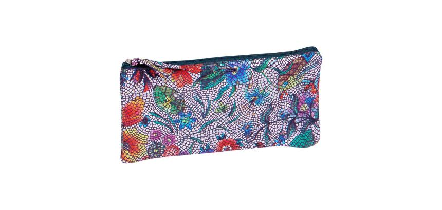 Céleste CUIR Trousse plate 22x11 cm Mutlicolores