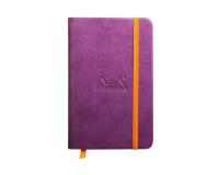 Rhodiarama carnet rembordé rigide 9x14 cm 192 pages uni papier ivoire 90g fermeture élastique - Violet
