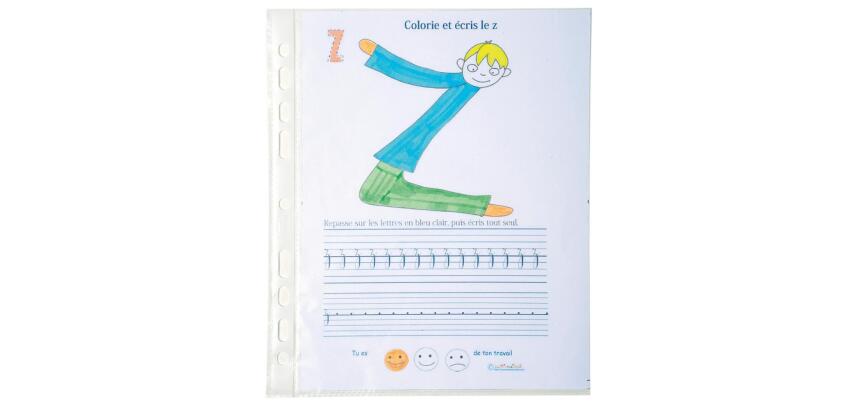 Estuche Exacompta de 10 fundas multitaladros polipropileno piel de naranja tamaño escolar - 17x22cm