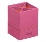 Rhodiarama pot à crayons simili cuir italien 8x8x11 cm - Fuchsia