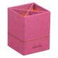 Rhodiarama pot à crayons simili cuir italien 8x8x11 cm - Fuchsia