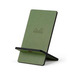 Rhodiarama support pour téléphone mobile simili cuir italien 13x8x8,5 cm - Sauge