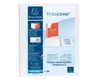 Classeur personnalisable rigide 2 poches KreaCover - 2 anneaux en D 20mm - A4 maxi - Blanc