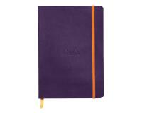 Rhodiarama carnet souple AUBERGINE A5 160 pages dot papier ivoire 90 g/m2, fermeture élastique - Aubergine