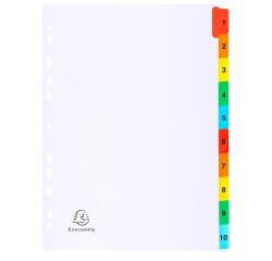 Separadores Separadores con pestañas impresas cartulina blanca 160 g/m 2 Con pestañas de colores reforzadas - Blanco - Blanco
