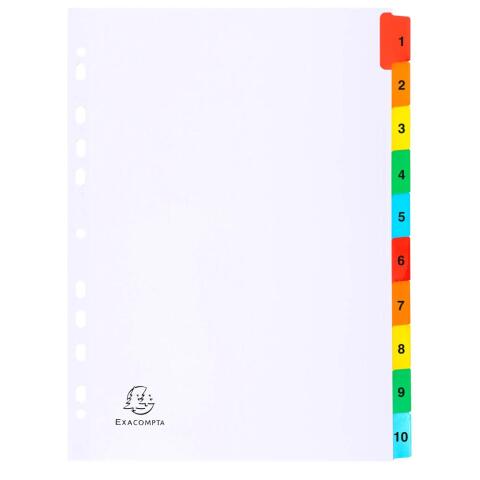 Separadores Separadores con pestañas impresas cartulina blanca 160 g/m 2 Con pestañas de colores reforzadas - Blanco - Blanco