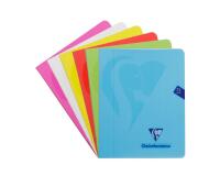 Cahier piqué Mimesys 16,5x21cm 72 pages petits carreaux + marge couverture polypropylène Couleur aléatoire - Assortis