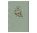 Flying Spirit piqûre textile 9x14cm 96 pages ligné motifs assortis papier ivoire 90g - Vert de gris