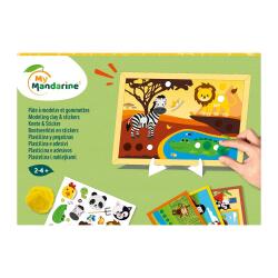 Coffret pâte à modeler gommettes animaux - Vert