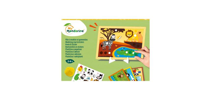 Coffret pâte à modeler gommettes animaux - Vert