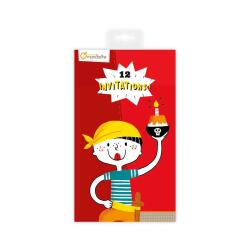 Cartes d'invitation, Pirates - Rouge