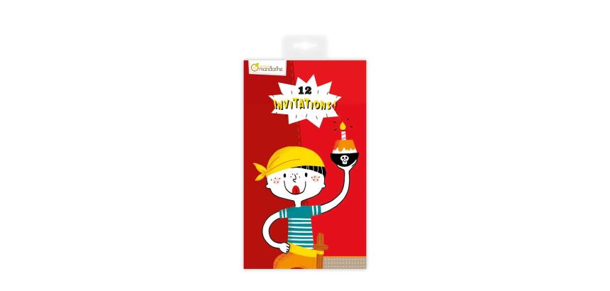 Cartes d'invitation, Pirates - Rouge